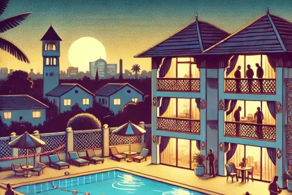 Hotel drowning illustration 2025