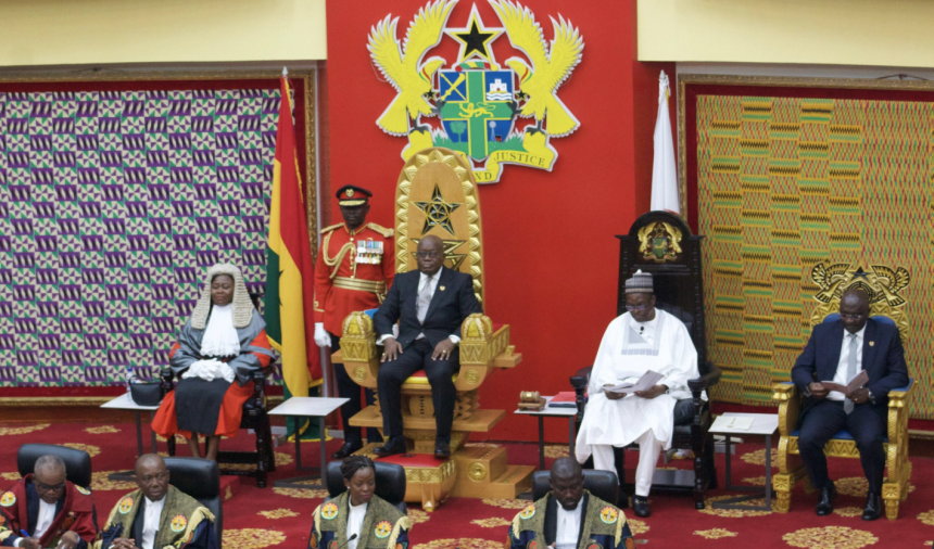 Akufo Addo SONA 2025 seated