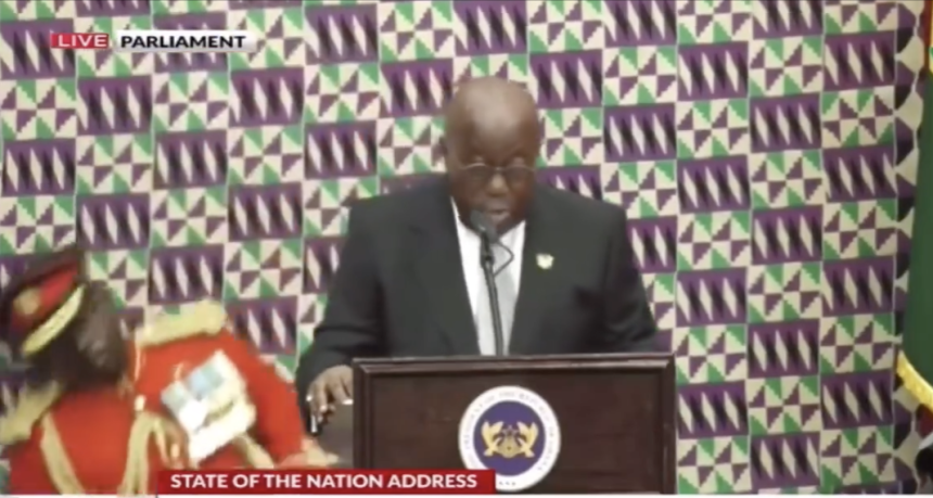 Akufo-Addo's aide de camp collapses - SONA 2025